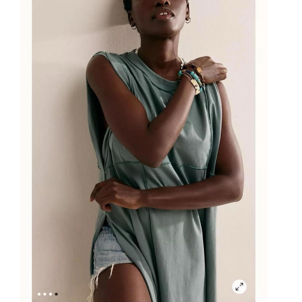 Free People Sage Green Midi Dress - Picture 3 of 10